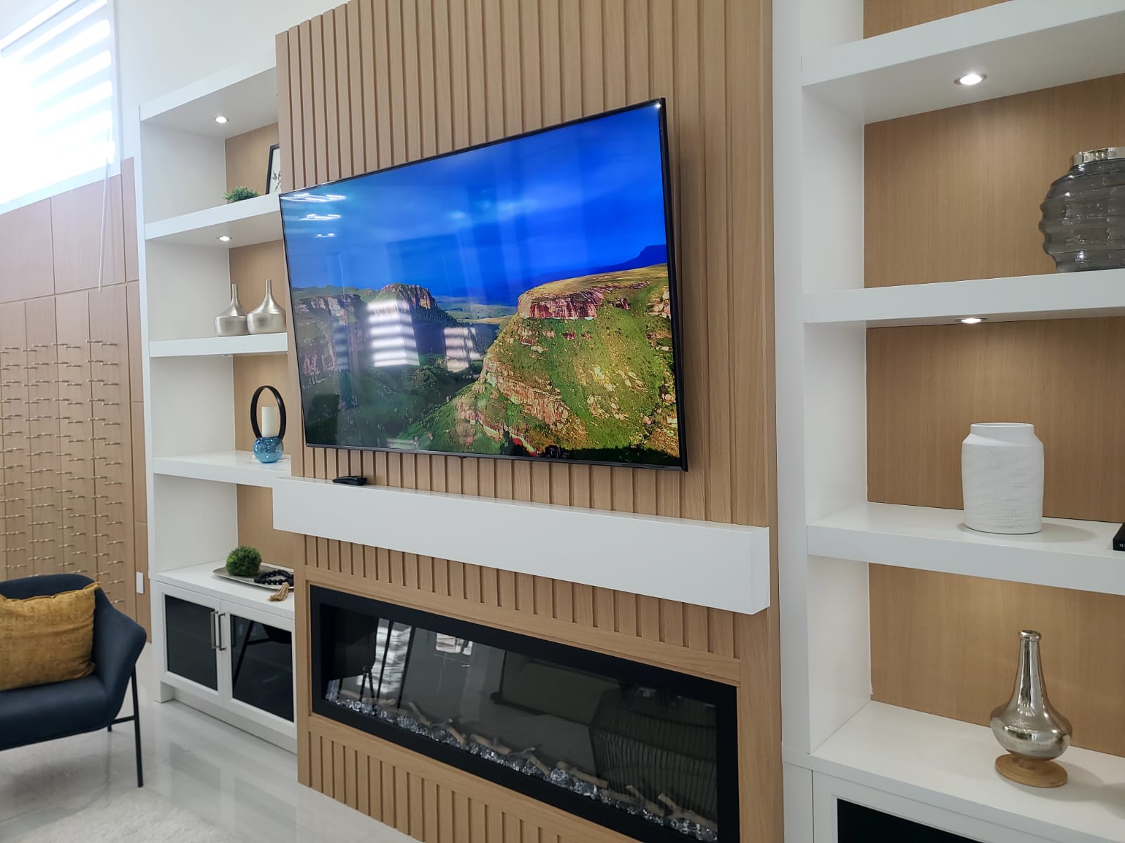 Entertainment wall install